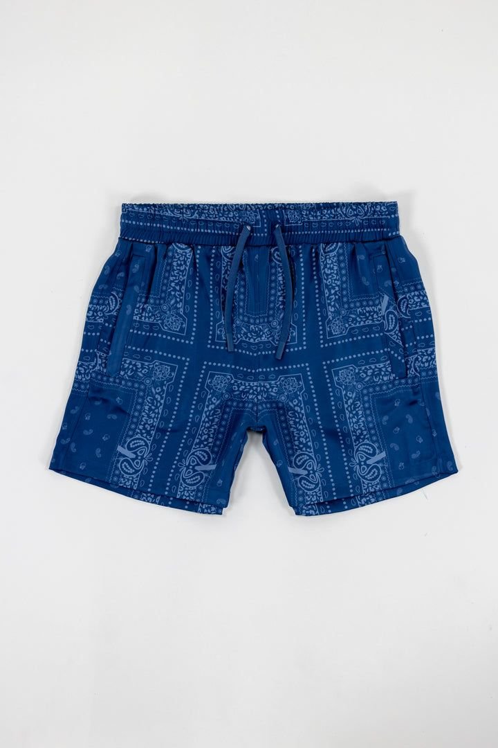 パンツ pwa POLYVALENT RESORT SHORTS XL Men's Satin Resort Shorts (Blue) | Italian Luxury – Vices&co.