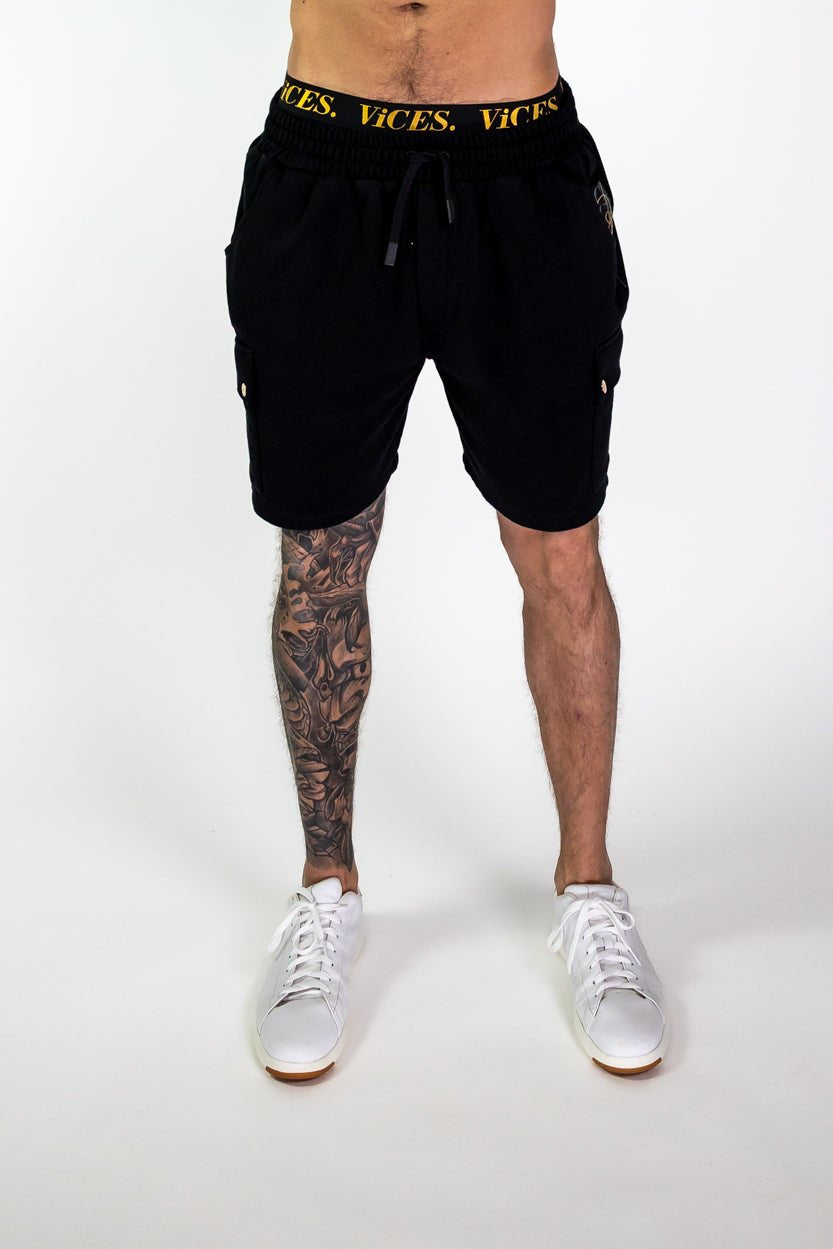 Cargo Shorts (Black) - Vices&co.