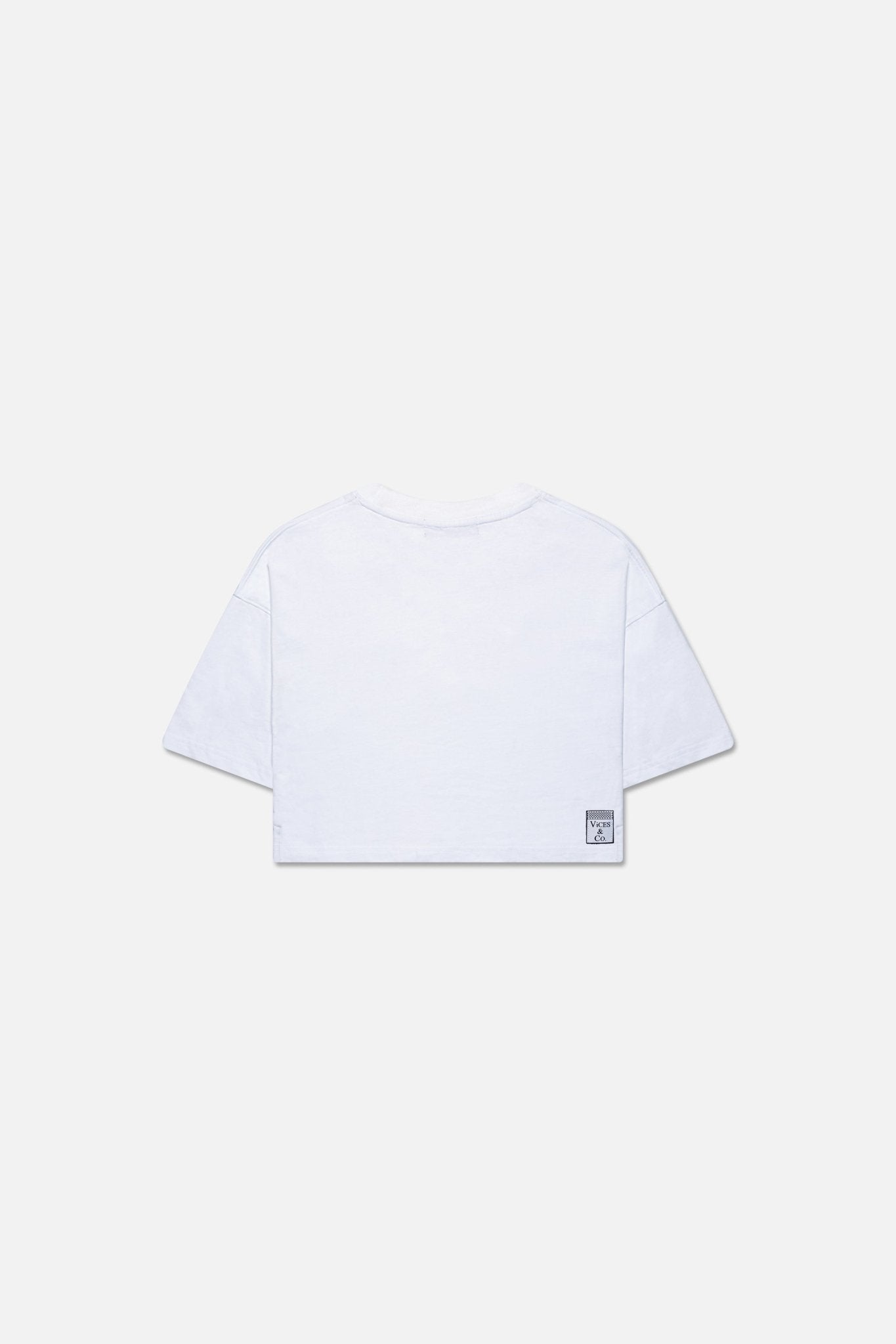 Crop Stoned Tee (Crisp White) - Vices&co.