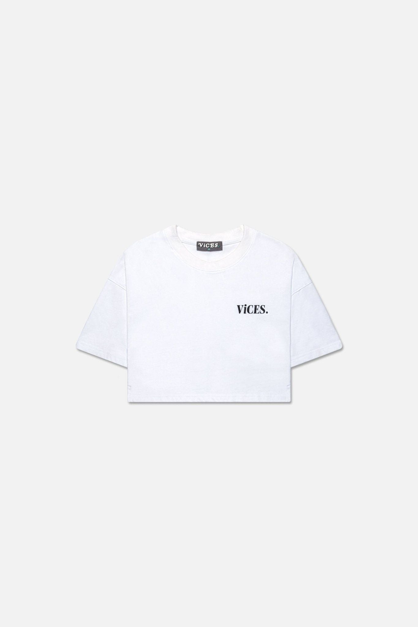 Crop Stoned Tee (Crisp White) - Vices&co.