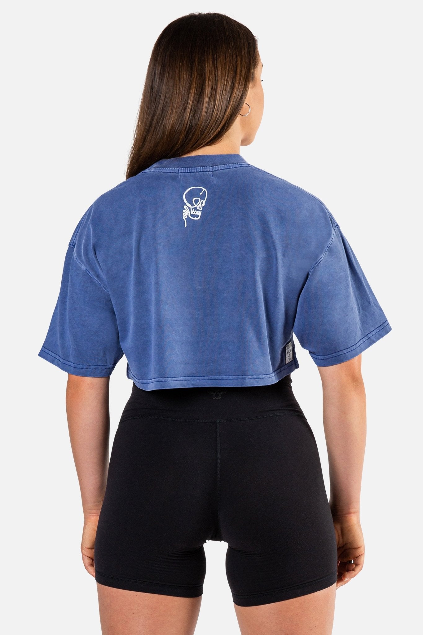 Crop Stoned Tee (Vintage Blue) - Vices&co.