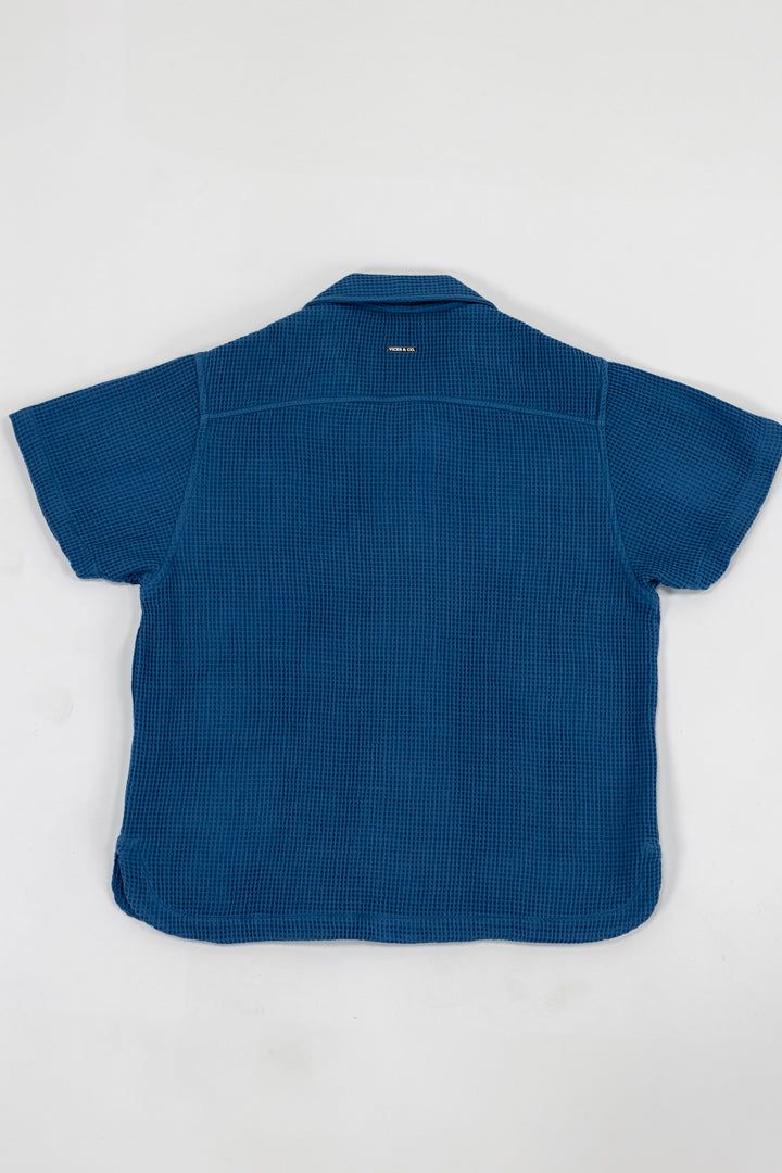 Waffle Resort Shirt (Blue) - Vices&co.
