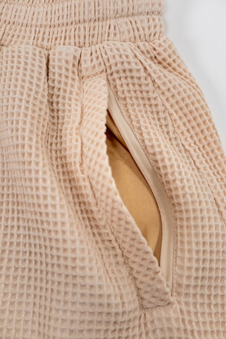 Waffle Resort Shorts (Beige) - Vices&co.