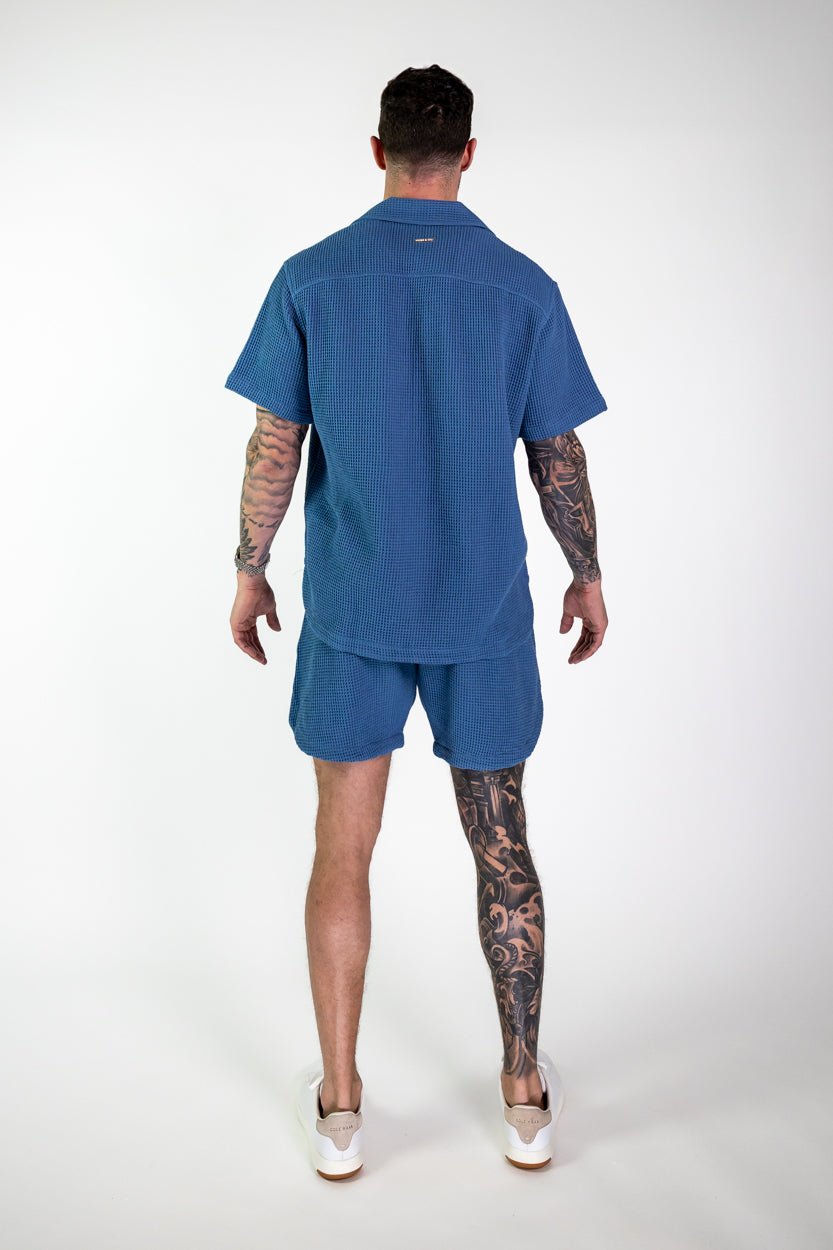 Waffle Resort Shorts (Blue) - Vices&co.